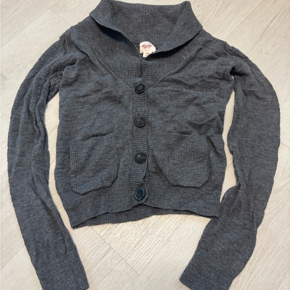 Mossimo Supply Co. Charcoal Button-Up Cardigan